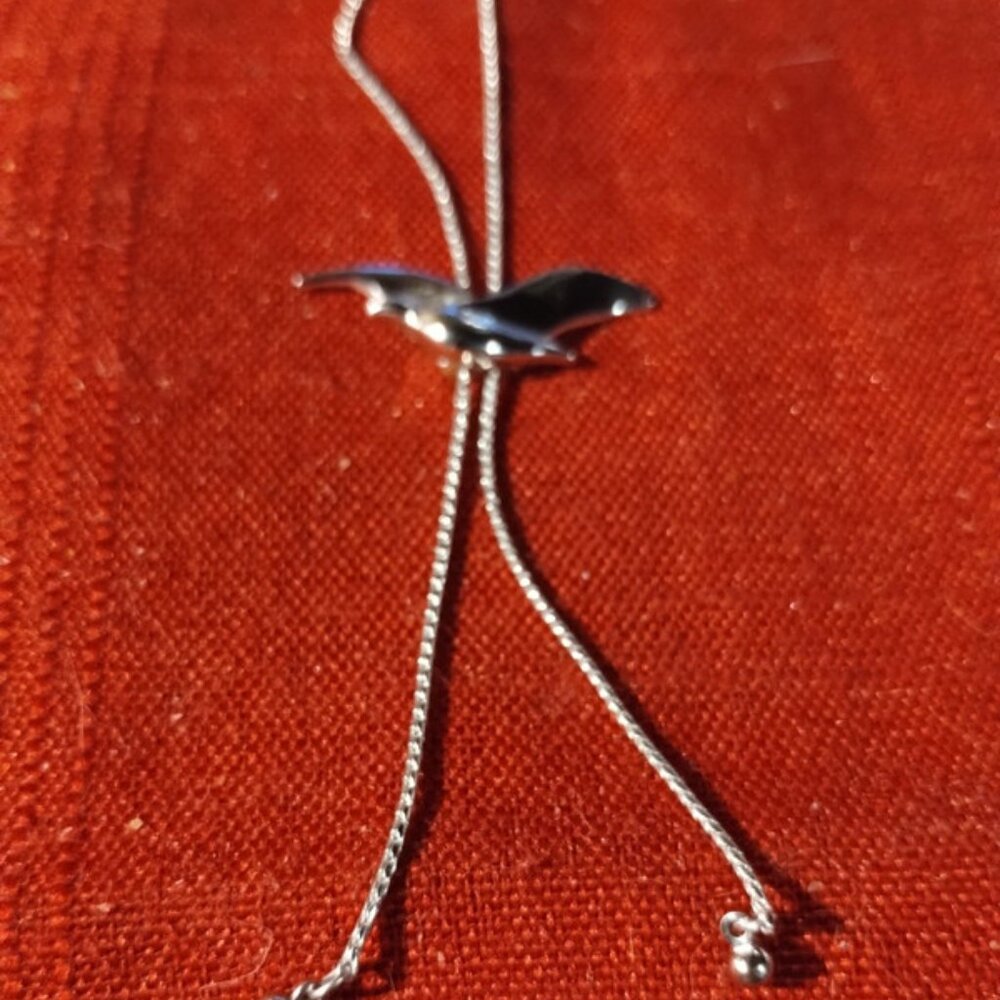 Beautiful bolo silver chain bird necklace